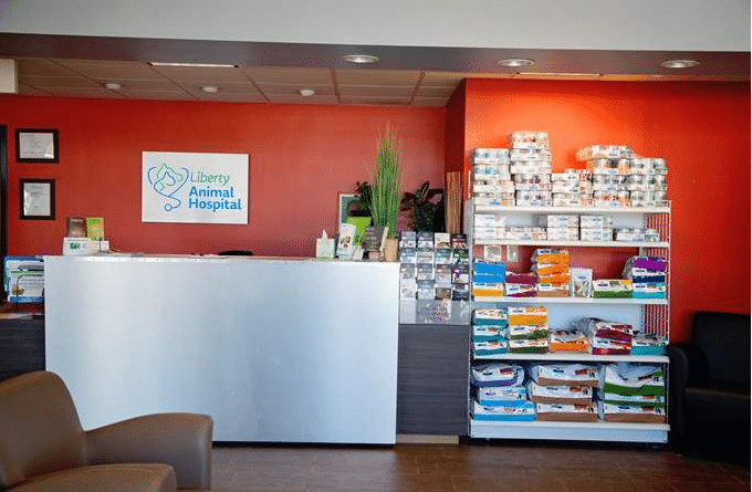 The front desk of our clean and comfortable clinic